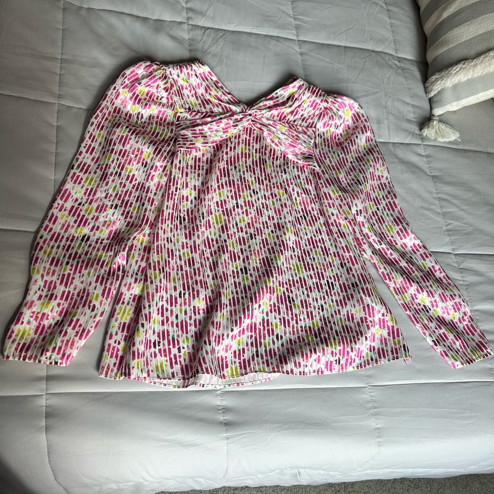 Kate Spade New York Marker Pink Floral Devore Top